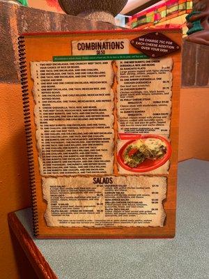 Great combination menu