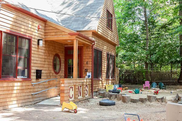 Our recently renovated schoolhouse and part of the outdoor play area