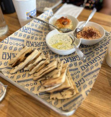 Pita bread & Dip Trio is a must order!!