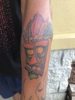 Aku Aku mask from crash bandicoot tatty done by Trent