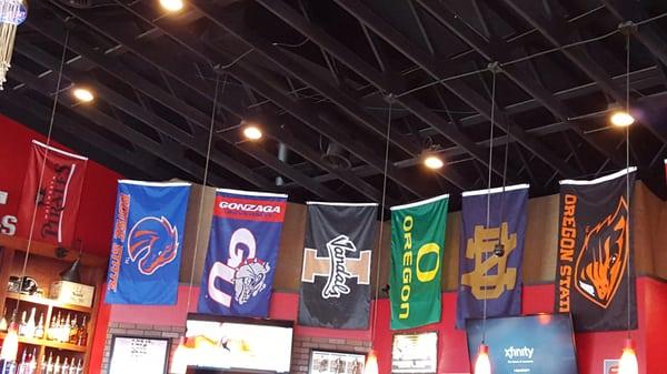 Team flags at Poole's South.  Cool place on the hill!!