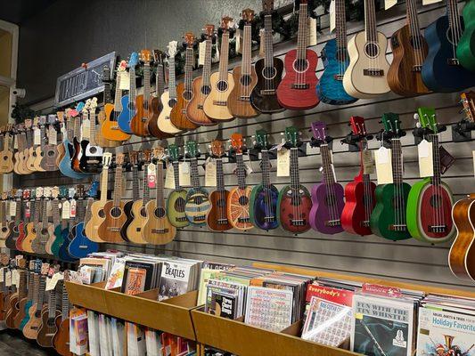 Ukuleles and print music