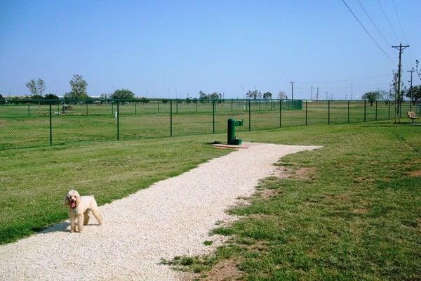 Gravel path inside small dog park