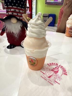 Small gelati with Mango & Pineapple ice and soft serve custard.