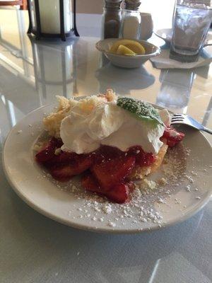 Strawberry shortcake for dessert this evening so good thanks  to Hacienda Carmel  good food and desert .