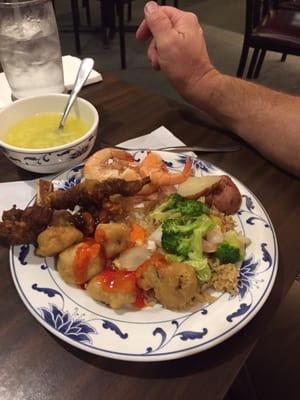 My husband's buffet plate. The first one! Lol he usually goes back several times!