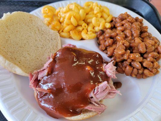 Small pork BBQ sandwich