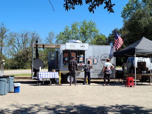 Across the way at the bbq rig