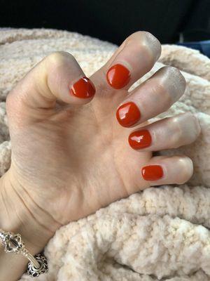 Red gel manicure by the amazing Kim