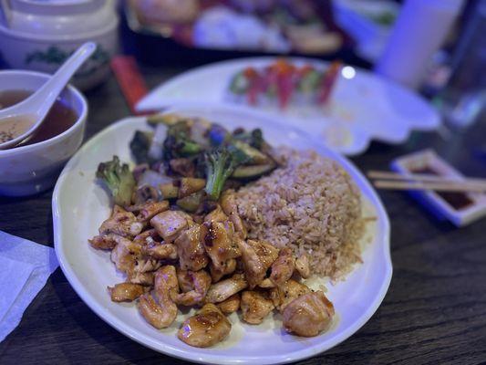 Hibachi chicken and vegetables