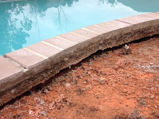 This is a picture of Pensacola Pools workmanship!  Concrete had to be replaced after 2.5 years.