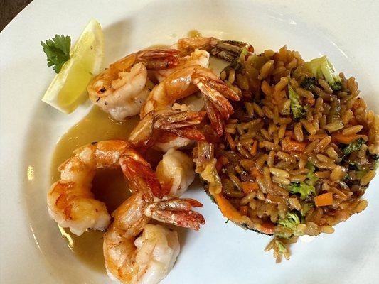 Very nice shrimp with the veggie rice