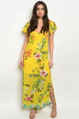 YELLOW FLORAL DRESS