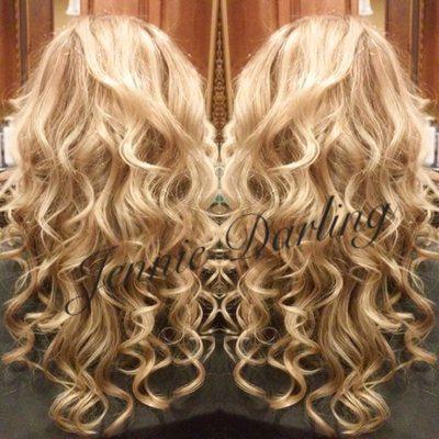 Highlights with Balayage. Long layered cut finished with Beachwaves  Stylist: Jennie Darling