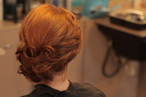 braid and side bun for a wedding