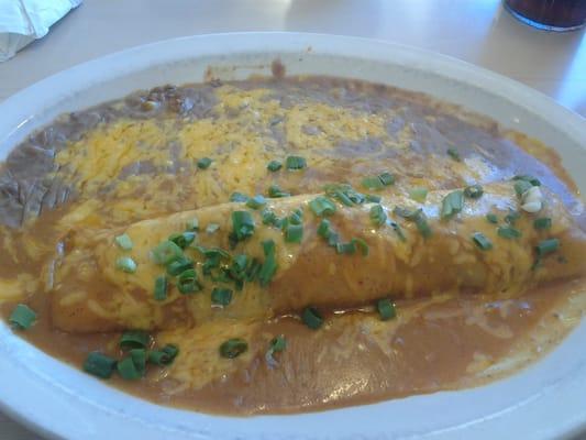 Beef Enchilada Lunch special. Eight dollars