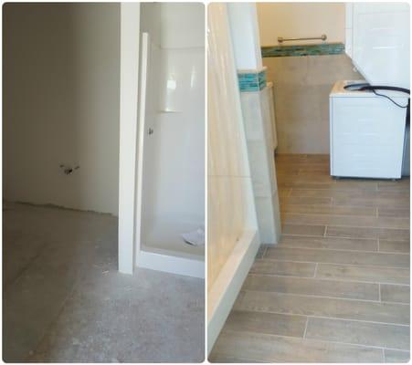 Ceramic tile before and after