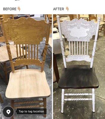 Before and after dining room chairs