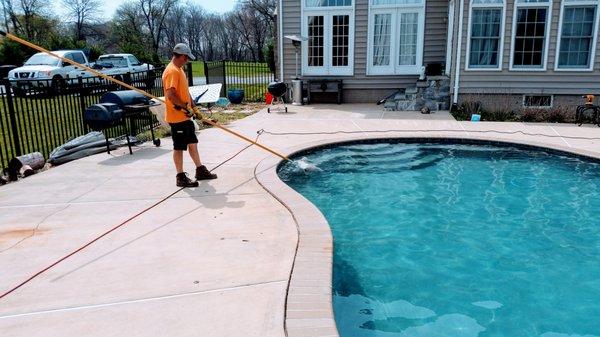 Our pool technicians have a variety of cleaning and service tools to get the job done without utilizing the pool owners' filter system.