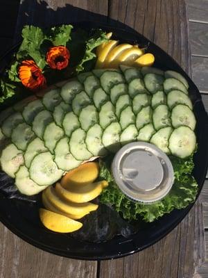 One of our many levels of catering are our platters, which can be picked up at our shop or dropped off at your home.