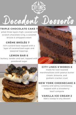 Dessert Menu