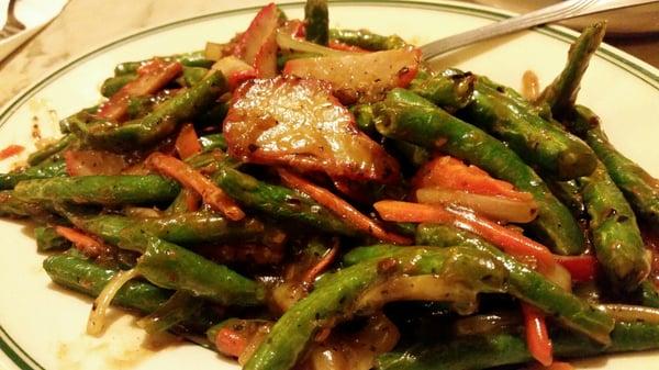 String bean and bbq pork