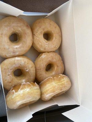 Half dozen glazed. Light fluffy. Sweet