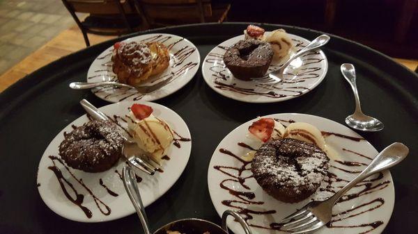 Free desserts (except these lava cakes have an addt'l. $1.50 each)