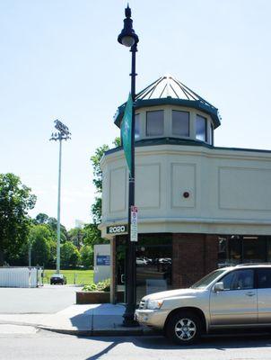 2020 Centre Street. Eye Care Specialists entrance in the back of building adjacent to park.