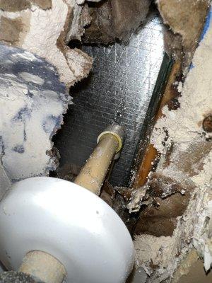 Located leak on cpvc pipe in wall