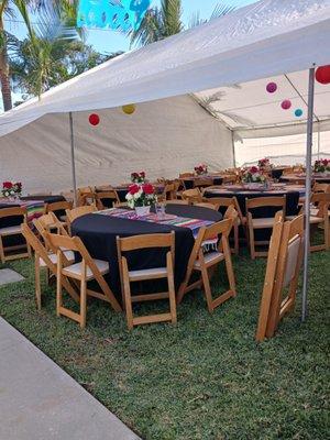 #woodchairsrentals #tents #drapes