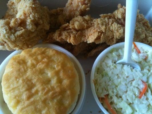 Chicken Strips, Cole Slaw+ Biscuit! 10/24/10