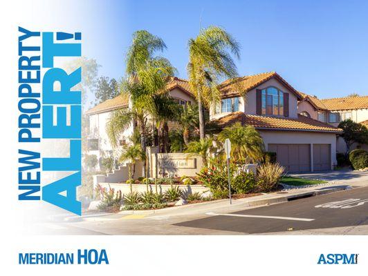 We welcome the residents of Meridian-Westwood Valley HOA to our management portfolio. Westwood is an 81 SFH PUD in Rancho Bernardo.