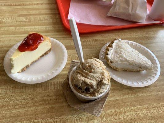 Cheese cake l, coconut pie, Charleston caramel sea salt ice cream