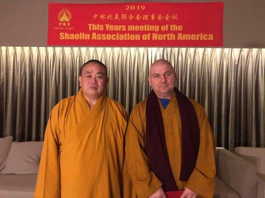 Venerable Abbot Shi Yongxin and Venerable Shi Yanfan at the United Nations Headquarters in New York City. (2019)