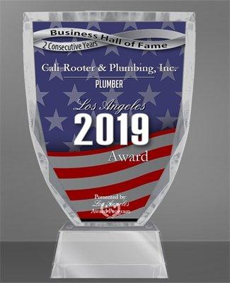 Cali-Rooter & Plumbing, Inc. Receives 2019 Los Angeles Award