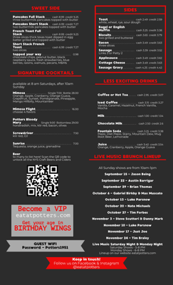 Weekend Brunch Menu Page 2