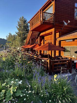 This shows the outside patio, upstairs is another dining area with bar.