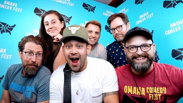 The Omaha Comedy Fest Committee posing for the red carpet here at Backline!