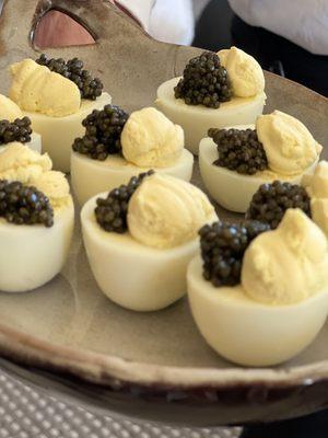 Deviled eggs w/caviar