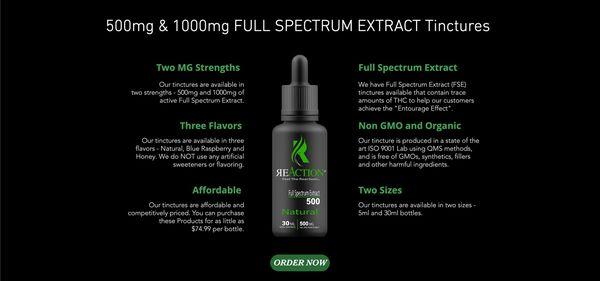 500 mg & 1000 mg Full spectrum Extract Tinctures CBD OIL FSE Hemp Extract