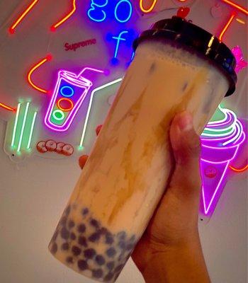 Caramel Milk Tea with boba...yummmmm