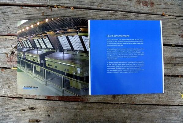 The 10 page booklet we designed and printed for Kitchens to Go to use at the Aramark Partner's Summit.