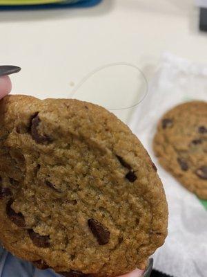 Hair cooked into my cookie.