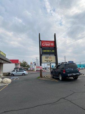 Bike hub sign viable from main road