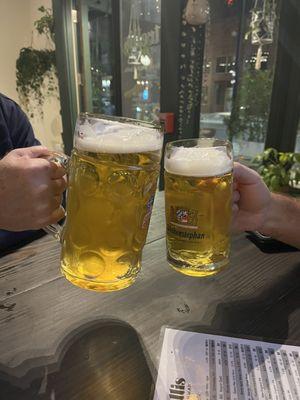 The 2 in one beer glass and one beer glass...