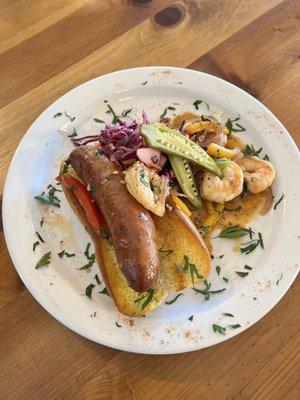 Alligator Sausage with Shrimp