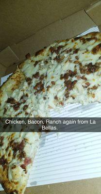 Chicken, bacon, and ranch pizza was so creamy and delicious. They have the cheapest best pizza in town for sure! They deliver everywhere.