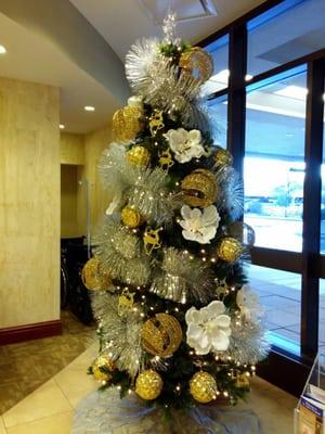 Beautiful Christmas tree in the lobby