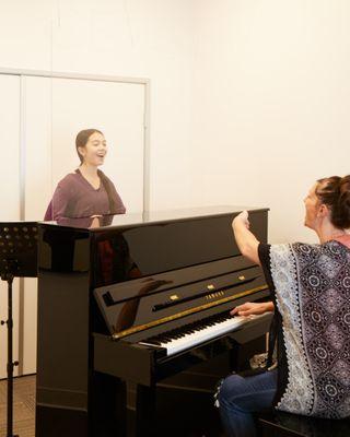 We offer voice and piano lessons.
 818-343-7353